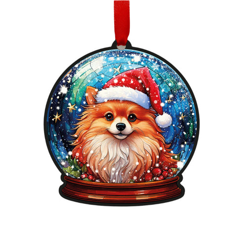 Pomeranian Snow Globe Decoration